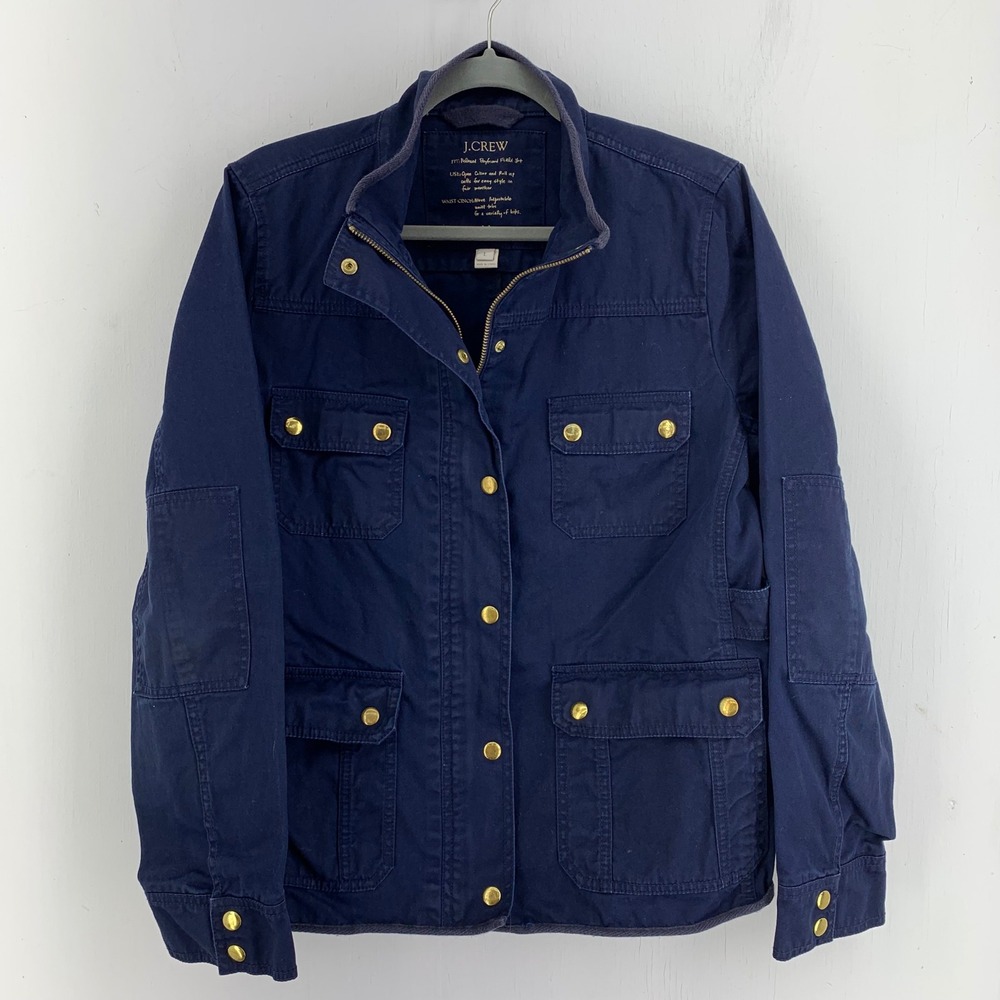 J.Crew Relaxed Boyfriend Field Chore Jacket Womens Large Utility Military Safari